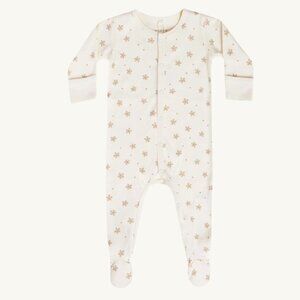 NWT - Quincy Mae ORGANIC Cream dotty floral snap pajama